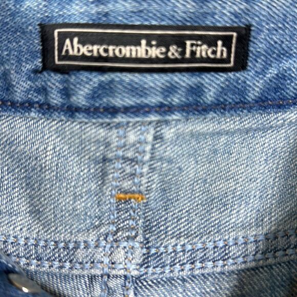 ABERCROMBIE & FITCH Women’s Button Fly Distressed Denim Jean Shorts Blue Size 27 - Picture 7 of 11